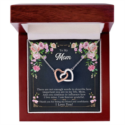 Love 4 Mom Interlocking Hearts Necklace