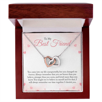 To My Best Friend - You Came Into My Life Unexpectedly - Interlocking Hearts Necklace
