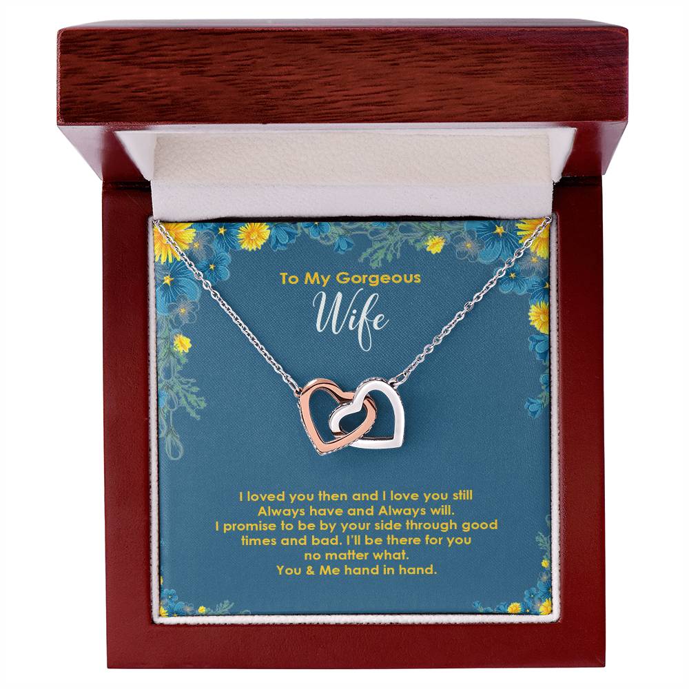 To My Georgous Wife Interlocked Necklace Interlocking Hearts Necklace