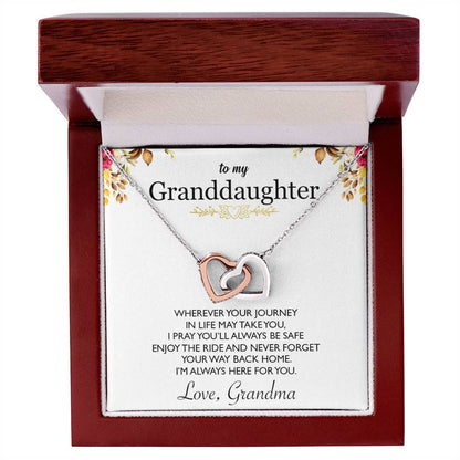 To My Granddaughter - Interlocking Heart Necklace - So6 Interlocking Hearts Necklace