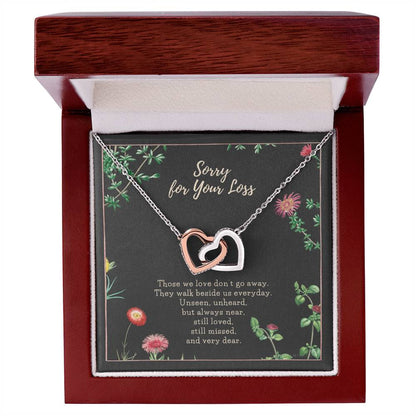 Loss Of Loved One Necklace Loss Of Mother Gift Loss Of Father Gift Sorry For Your Loss Sympathy Gift Sterling Silver Pet Loss Gift Interlocking Hearts Necklace