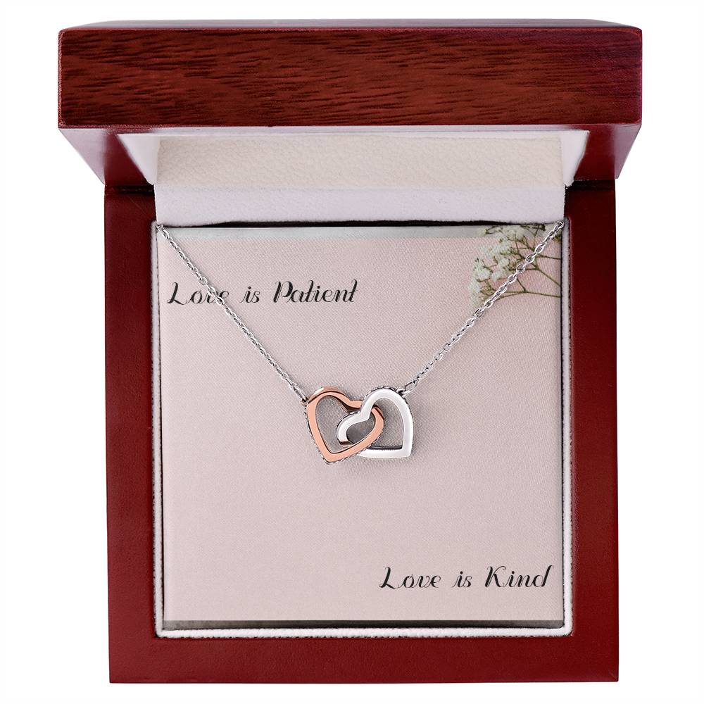 I Love You Necklace With Message Card Interlocking Hearts Necklace