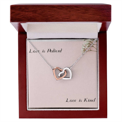 I Love You Necklace With Message Card Interlocking Hearts Necklace