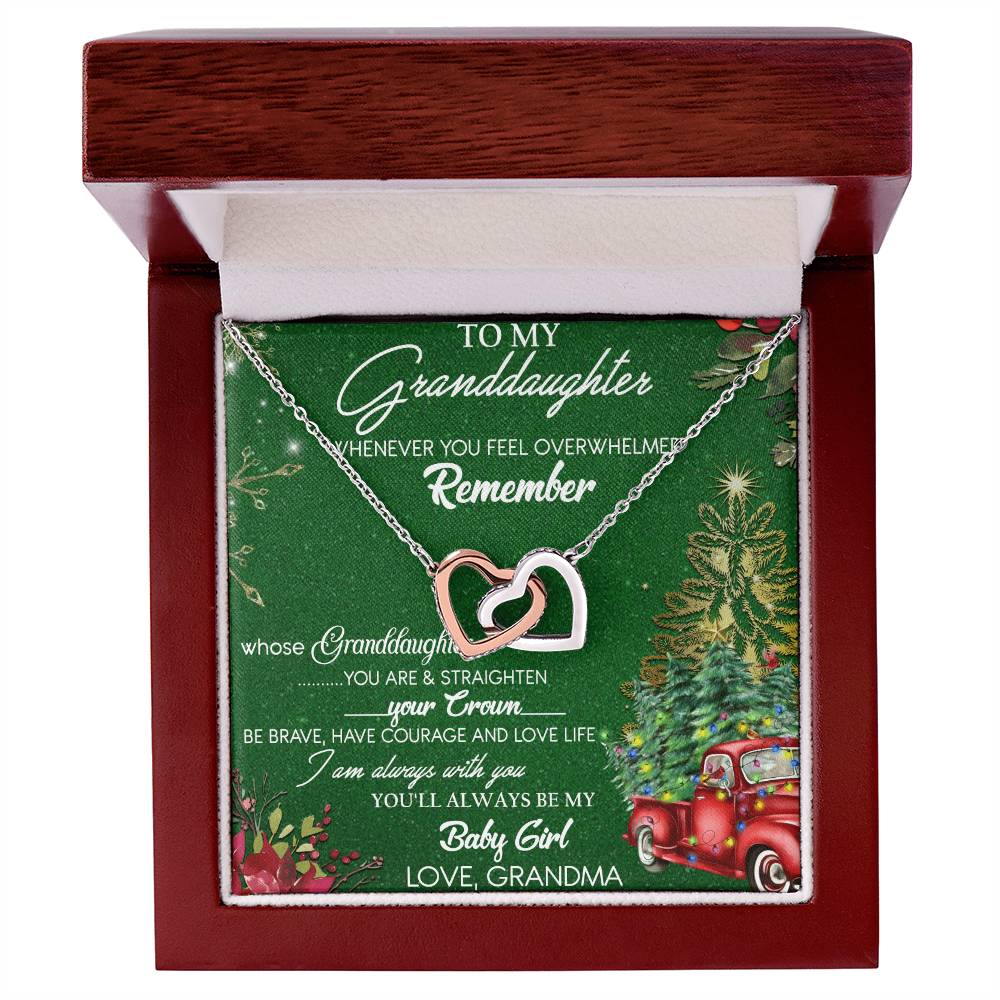 To My Granddaughter Interlocking Hearts Necklace Message Card