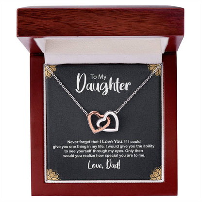 To My Daughter Gift Box Interlocking Hearts Necklace