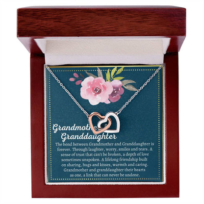 Granadmother & Grandaughter Interlocking Hearts Necklace