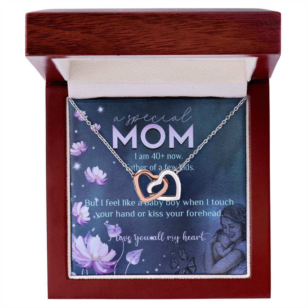 Feel Like Baby Boy Gift For Mom Interlocking Hearts Necklace