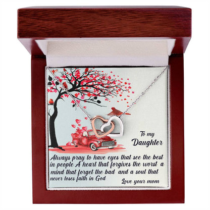 Always Pray To Have Eyes That See The Best Interlocking Hearts Necklace