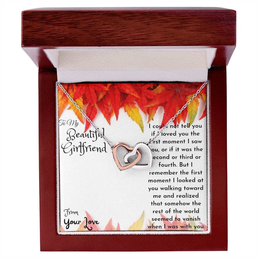 Heart Necklace For Your Beautiful Girlfriend. Interlocking Hearts Necklace