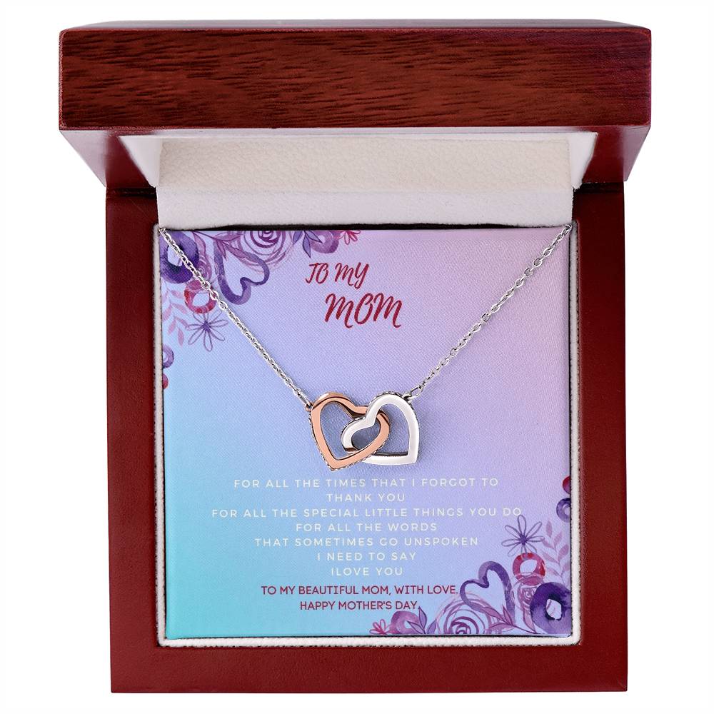 Mother'S Day Two Hearts Necklace Gift For Mom For Mother’S Day Interlocking Hearts Necklace
