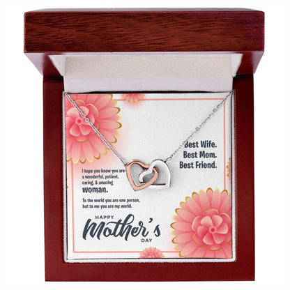 Most Amazing Woman Interlocking Hearts Necklace