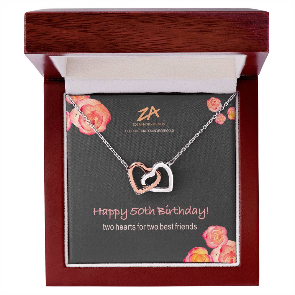 Happy 50Th! Interlocking Hearts Necklace