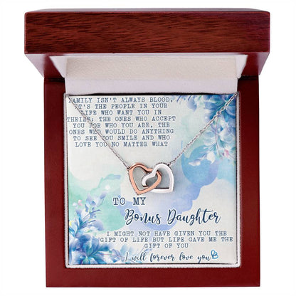 Stepdaughter Necklace Giftpersonalized Bonus Daughter Necklaceinterlocking Hearts Necklace For Stepdaughter Daughter In Law Necklace Gift