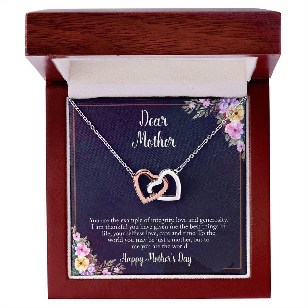 Mother'S Day Gift- Dear Mother Necklace Interlocking Hearts Necklace