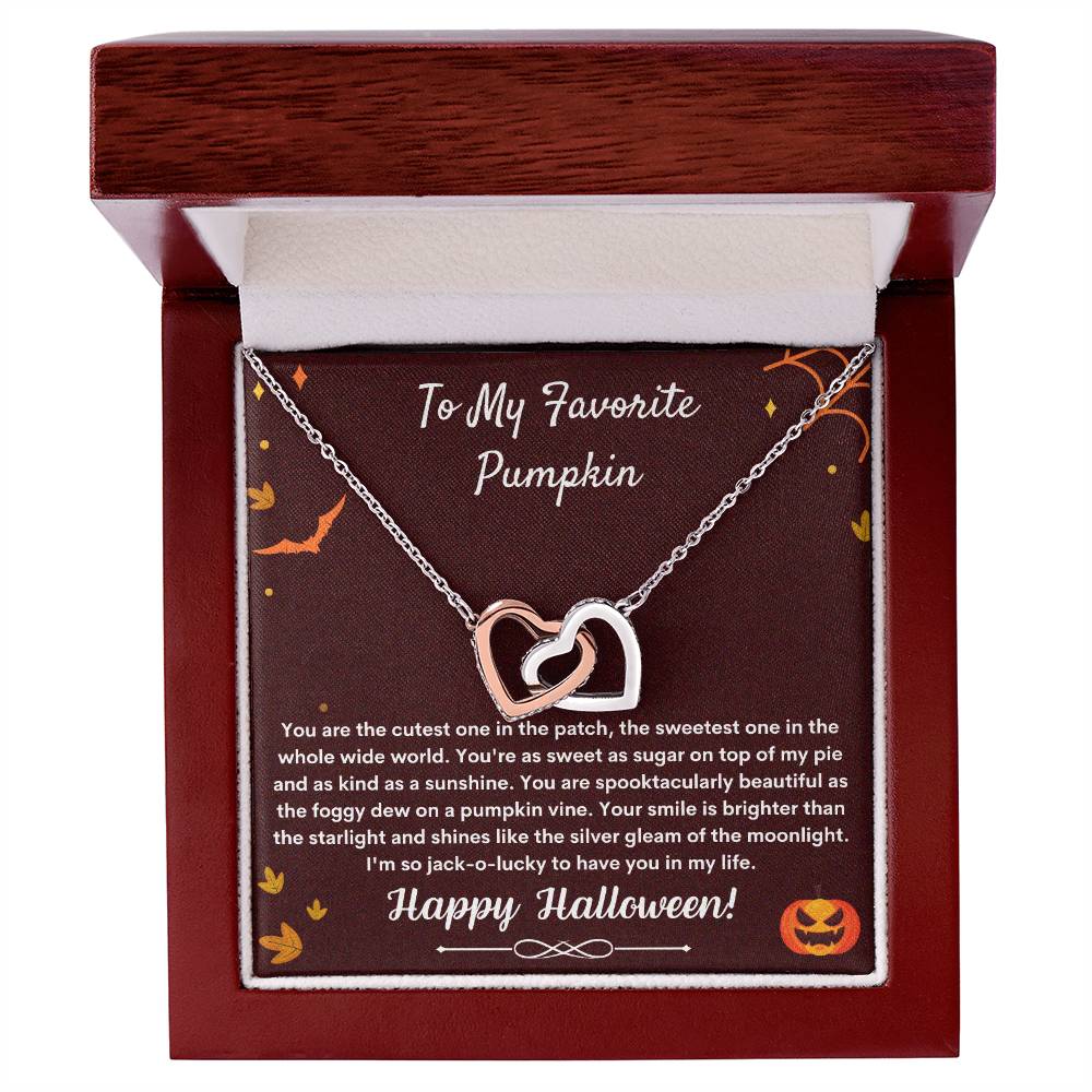 To My Favorite Pumpkin - Happy Halloween - Necklace Interlocking Hearts Necklace