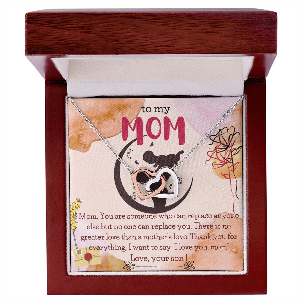 To My Mom Necklace From Your Son Mom Gift Mom Gift From Son Mom Birthday Gift From Son Personalized Unique Gift For Mother From Son Interlocking Hearts Necklace