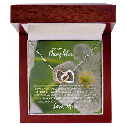 Fly Like A Bird Interlocking Hearts Necklace