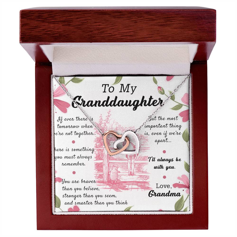 The Most Important Thing - Great Gift For Granddaughter Interlocking Hearts Necklace