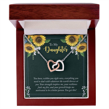 To My Beautiful Daughter - The Stunning Interlocking Hearts Necklace