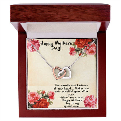 Mothers Day Heart Necklace Interlocking Hearts Necklace