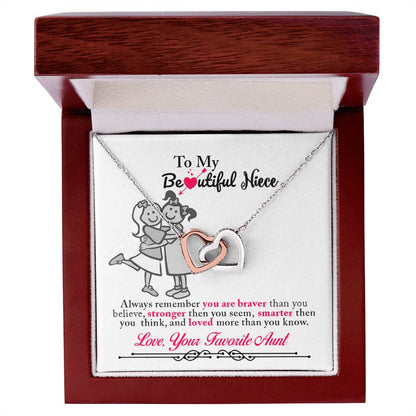 To My Aunt Necklace Aunt Necklace Aunt Jewelry Aunt Appreciation Gift For Aunt Auntie Gift Aunt Birthday Gift Interlocking Hearts Necklace