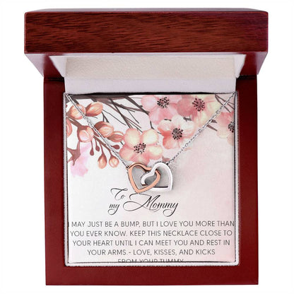 To My Mommy Necklace To My Mommy Message Card Jewelry To My Mom Interlocking Hearts Necklace Necklace For Mom Mommy Birthday Necklace