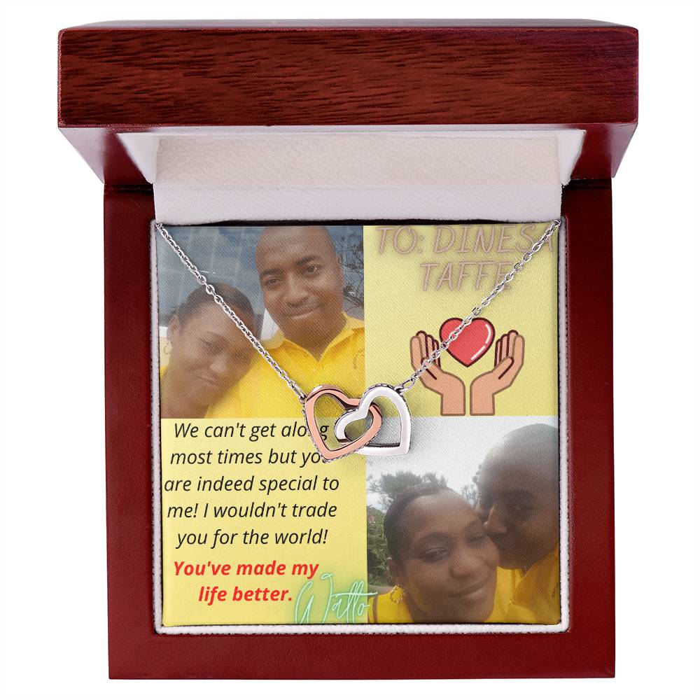 Interlocking Hearts Necklace Taffy