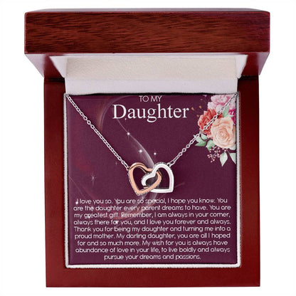 Interlocking Hearts Necklace Daughter Gift From Mom To Daughter Personalized Necklace For Daughter Gift For Daughter From Mom Daughter Gift