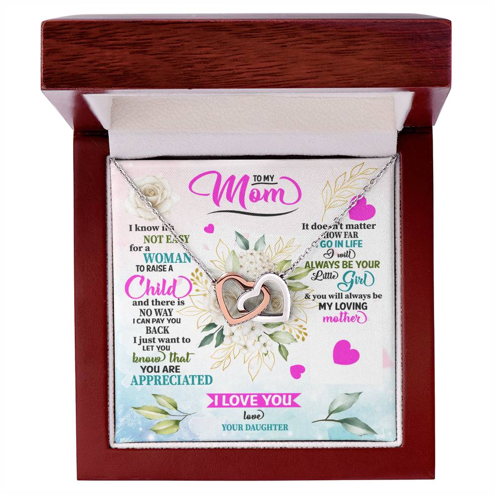 Mom Gift From Daughter - Interlocking Hearts Necklace