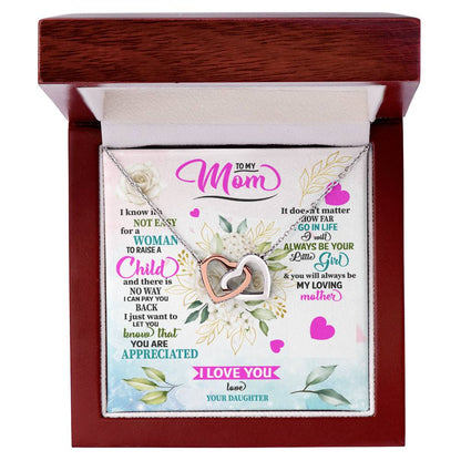 Mom Gift From Daughter - Interlocking Hearts Necklace