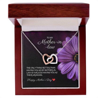 To My Mother-In-Law - The Only Thing Better - Necklace Interlocking Hearts Necklace