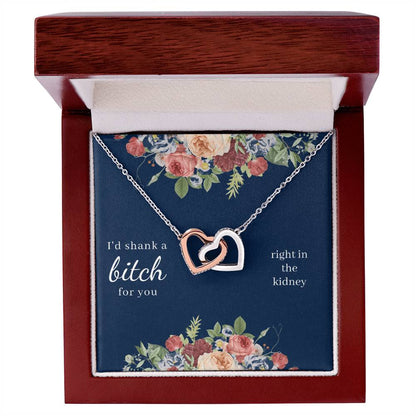 I'D Shank A Bitch For You Interlocked Hearts Necklace Interlocking Hearts Necklace