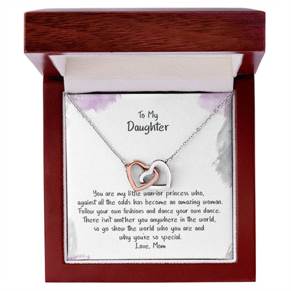 Daughter My Warrior Princess - Hearts Necklace Interlocking Hearts Necklace