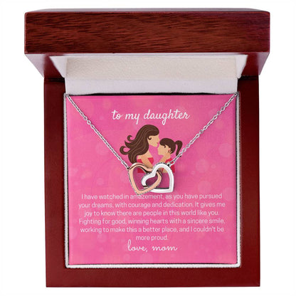 To My Lovely Daughter Interlocking Hearts Necklace
