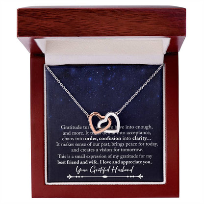To My Wife Jewelry To My Wife Necklace Wife Necklace Gift Meaningful Jewellery Wishbone Necklace Anniversary Jewellery For Wife Interlocking Hearts Necklace
