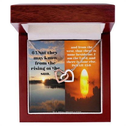 Ike Mens Collage Scripture Jewelry Interlocking Hearts Necklace