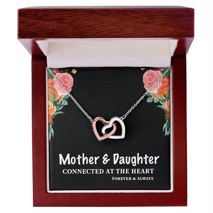 Mother & Daughter Connected At The Heart For Mother'S Day Interlocking Hearts Necklace