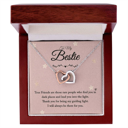 To My Bestie - I Will Always Be There For You - Interlocking Hearts Necklace
