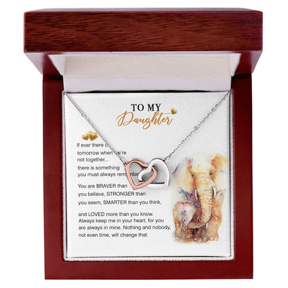 To My Daughter Necklace From Elephant Mom Interlocking Hearts Necklace