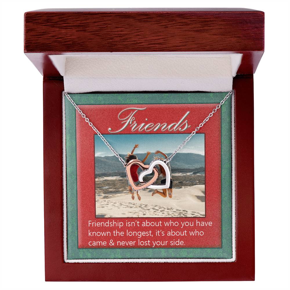 Best Friend Necklace Bff Necklace Best Friend Gift Bff Jewelry Friends Forever Present Quotes Interlocking Heart Necklace Interlocking Hearts Necklace