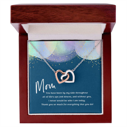 Thank You Mom Interlocking Hearts Necklace