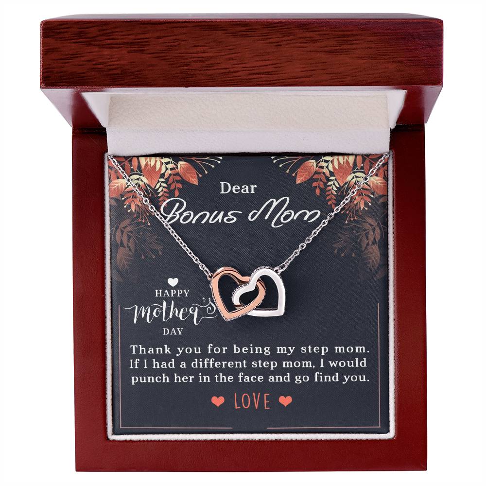Bonus Mom Interlocking Hearts Necklace