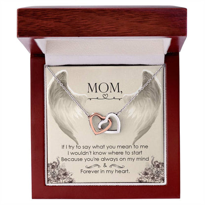Mom Forever In My Heart - Interlocking Heart Necklace Interlocking Hearts Necklace
