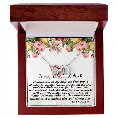 To My Beautiful Aunt Gift Necklace With Thoughtful Card Aunt Necklace Aunt Jewelry Aunt Appreciation Birthday Gift For Aunt Auntie Gift Interlocking Hearts Necklace