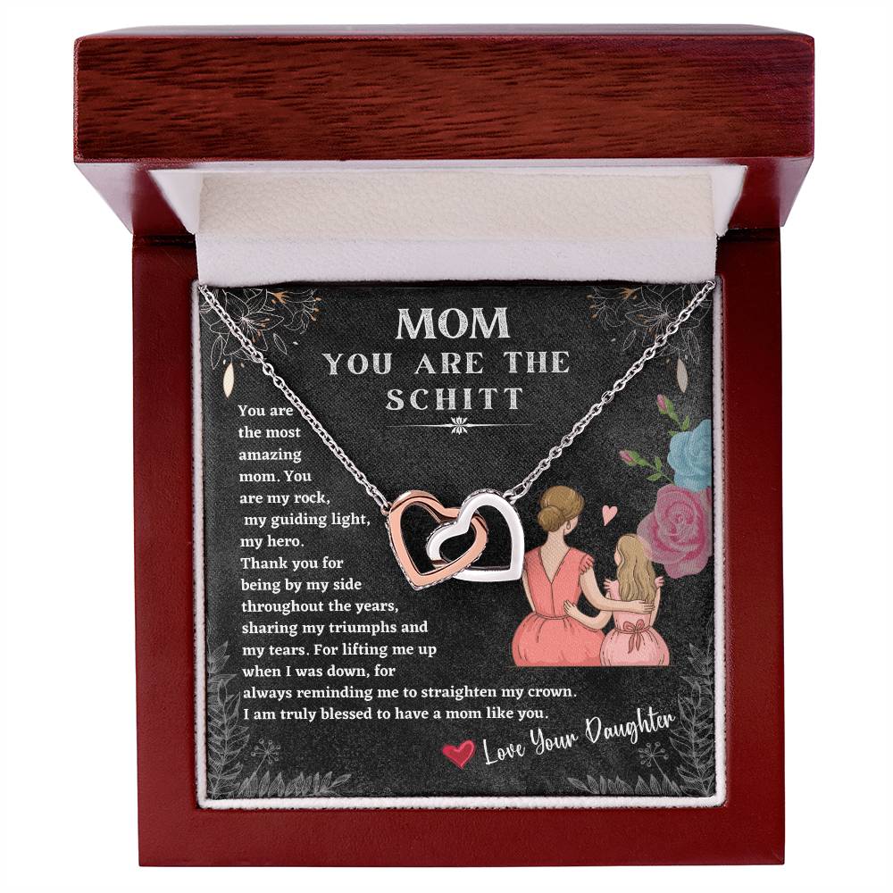 Mom You Are The Schitt! You Are The Most Amazing Mom Mothers Day Gift Neckles Love You Daughter Interlocking Hearts Necklace