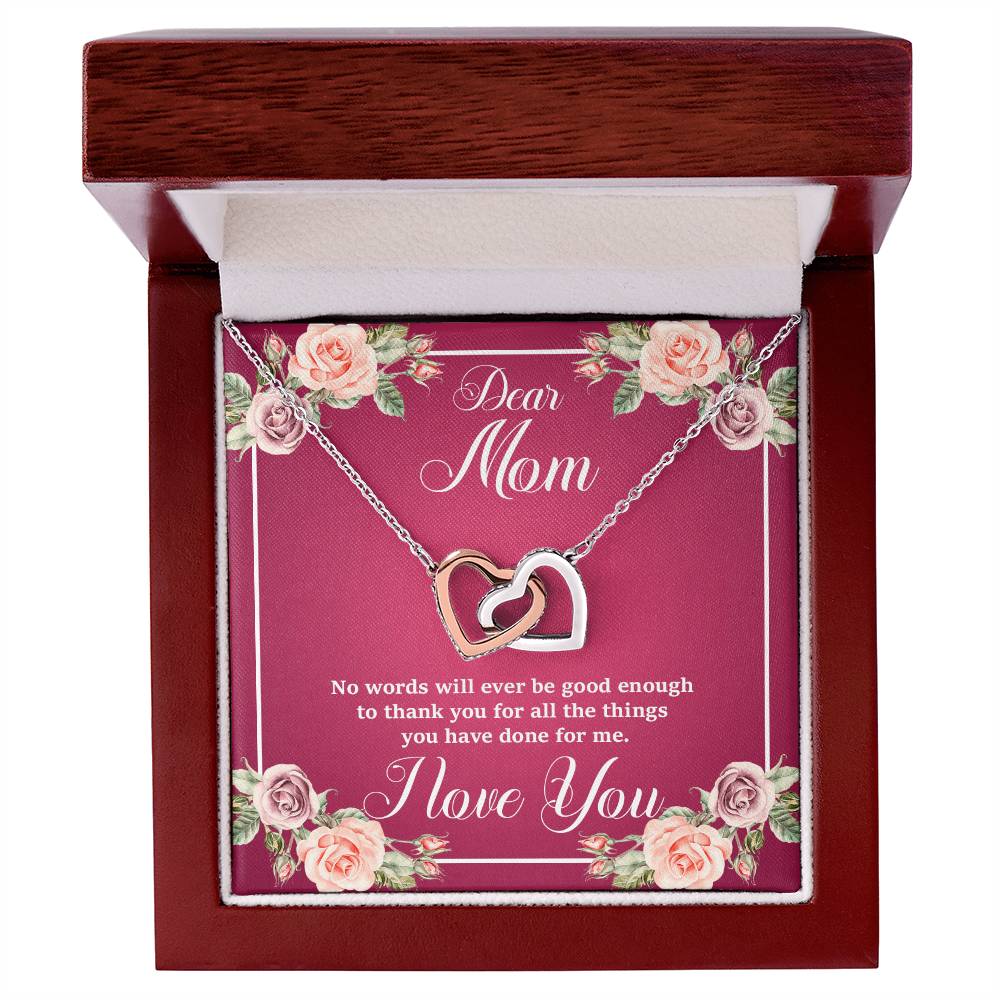 Mother'S Day Collection - Gorgeous Shiny Necklace With A Heart-Felt Message Interlocking Hearts Necklace
