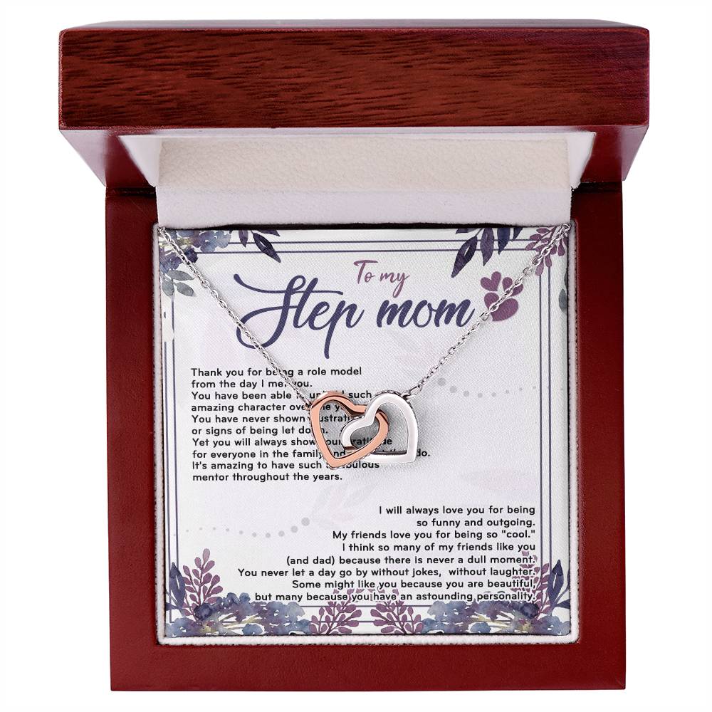 Stepmom I Will Always Love You For Being So Funny D319 Interlocking Hearts Necklace