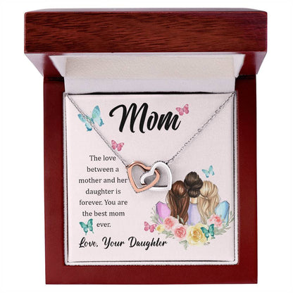 Dear Mom Interlocking Hearts Necklace
