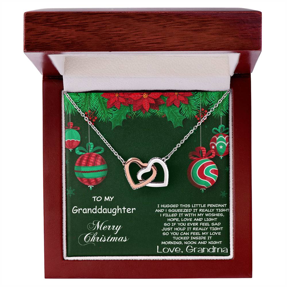 Granddaughter Heart Pendant Necklace Christmas Gift Interlocking Hearts Necklace