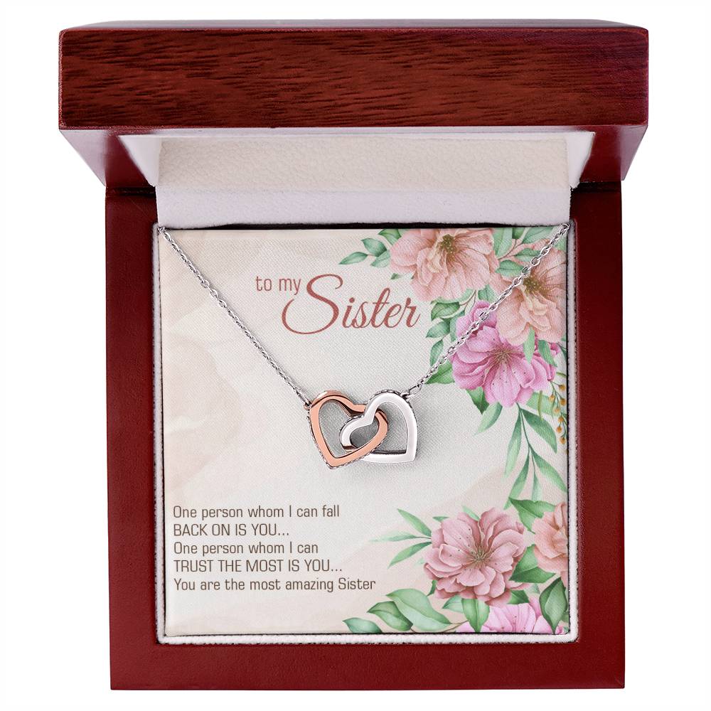 To My Sister Interlocking Hearts Necklace